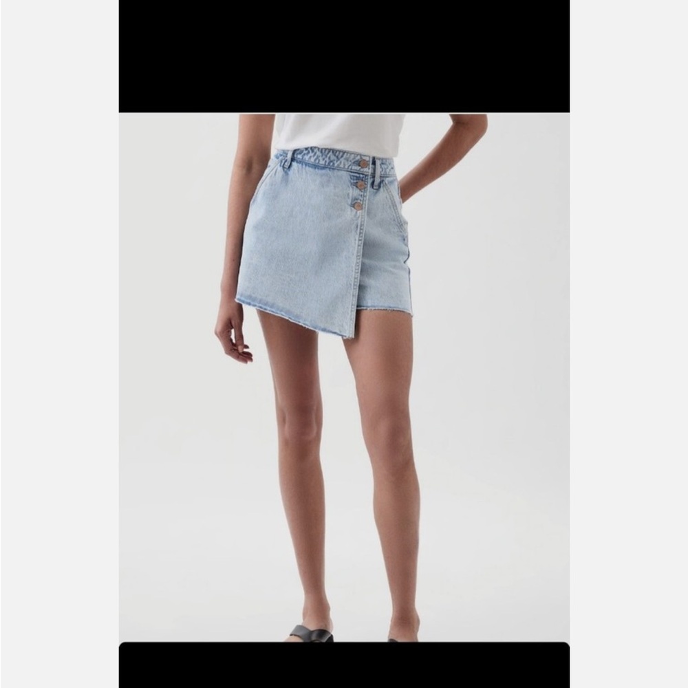 GAP Asymmetrical Denim Wrap Skirt